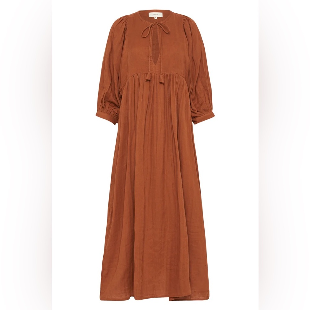 NWT Daughters of India Kyra MIDI dress XS rust color